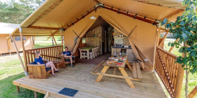 Camping Lac de Thoux Safaritent in de Dorodgne, glamping safaritenten Dordogne