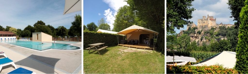 Camping Les Deux Vallees, glamping safaritenten Dordogne