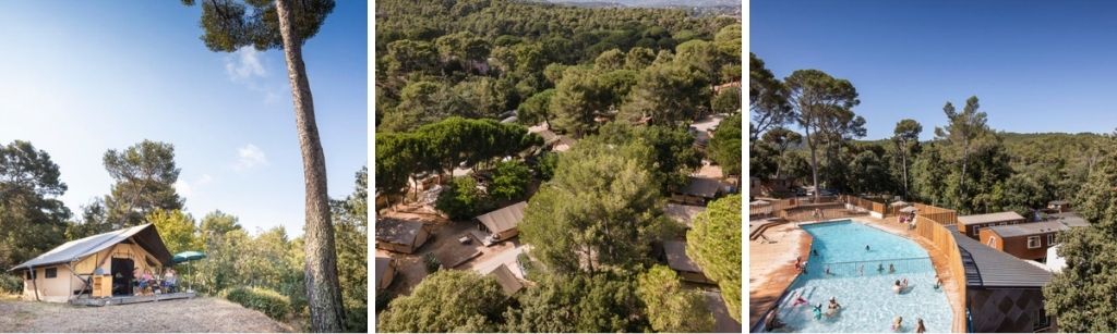 Camping Huttopia Foret De Jana, glamping safaritenten Côte d'Azur