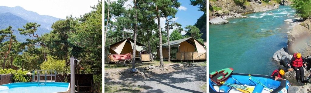 Villatent camping river, glamping Franse Alpen