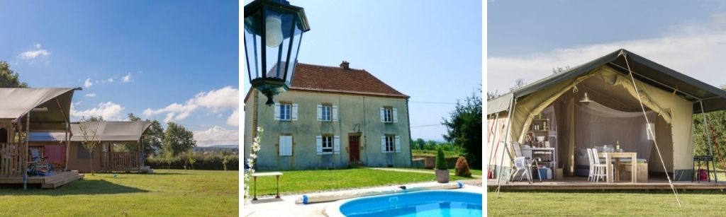 camping La Maison Bornat safaritent, glamping en safaritenten in de Bourgogne