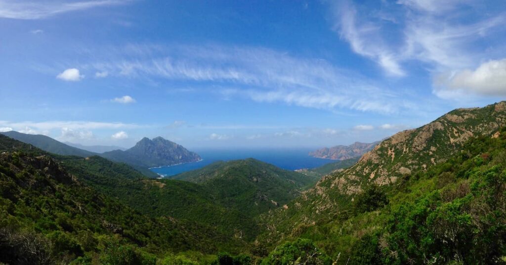 Uitzicht Col de la Palmarella Corsica pvf, uitzichtpunten