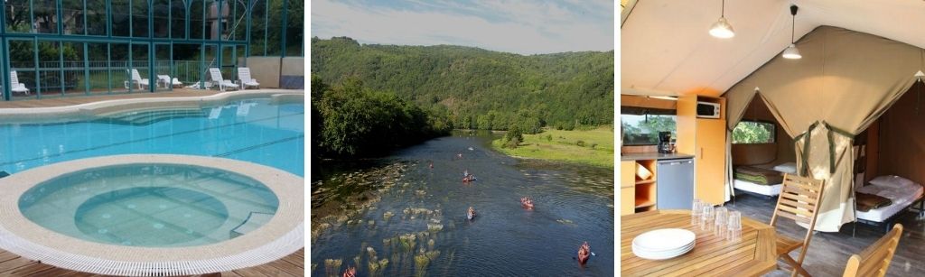 lodgetent huren camping au soleil doc, glamping safaritenten Midden-Frankrijk