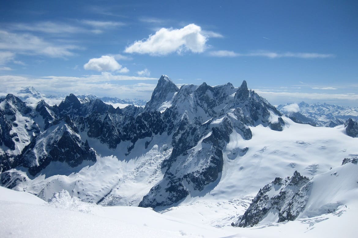 Mont Blanc uitzicht PVF, wandelen in de Franse Alpen