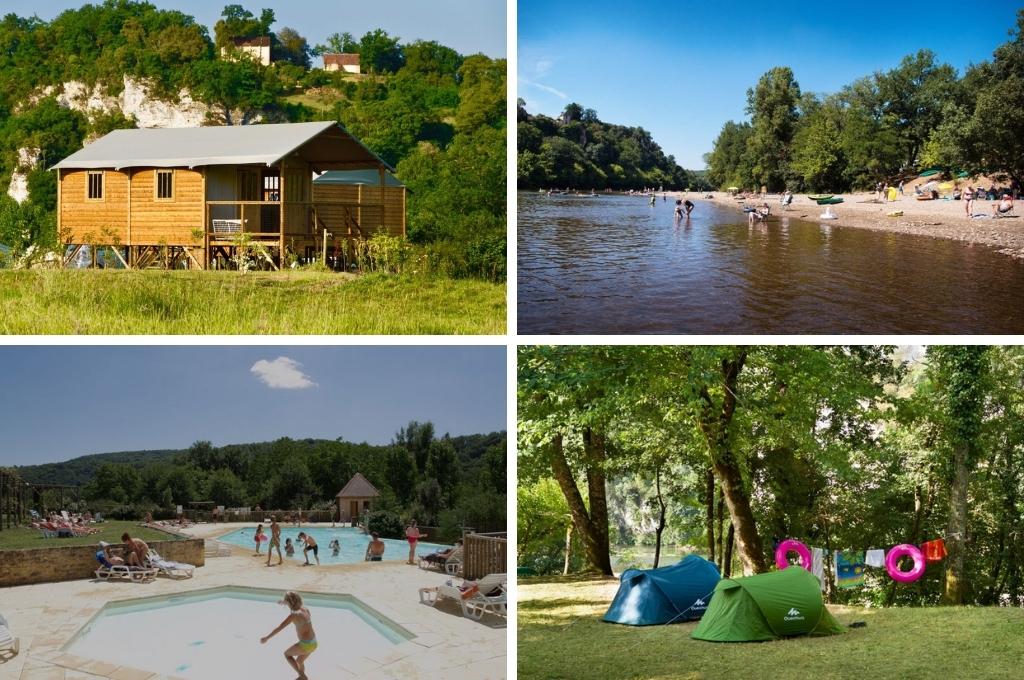 Camping Le Rocher de la Cave dordogne rivier, campings Dordogne aan rivier