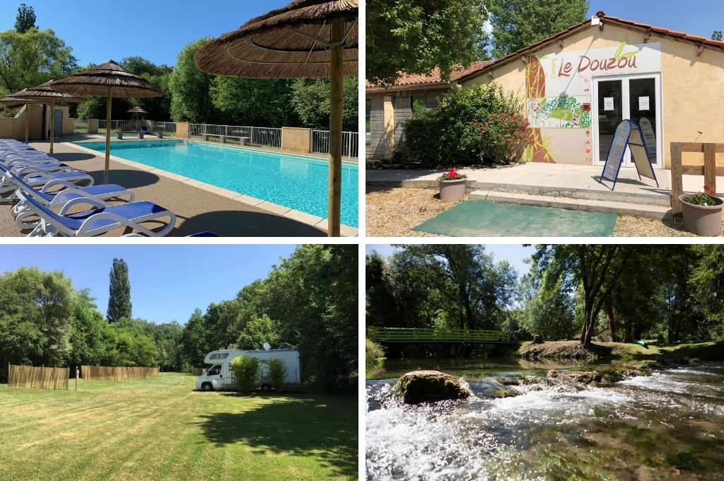 camping le douzou dordogne, campings Dordogne aan rivier