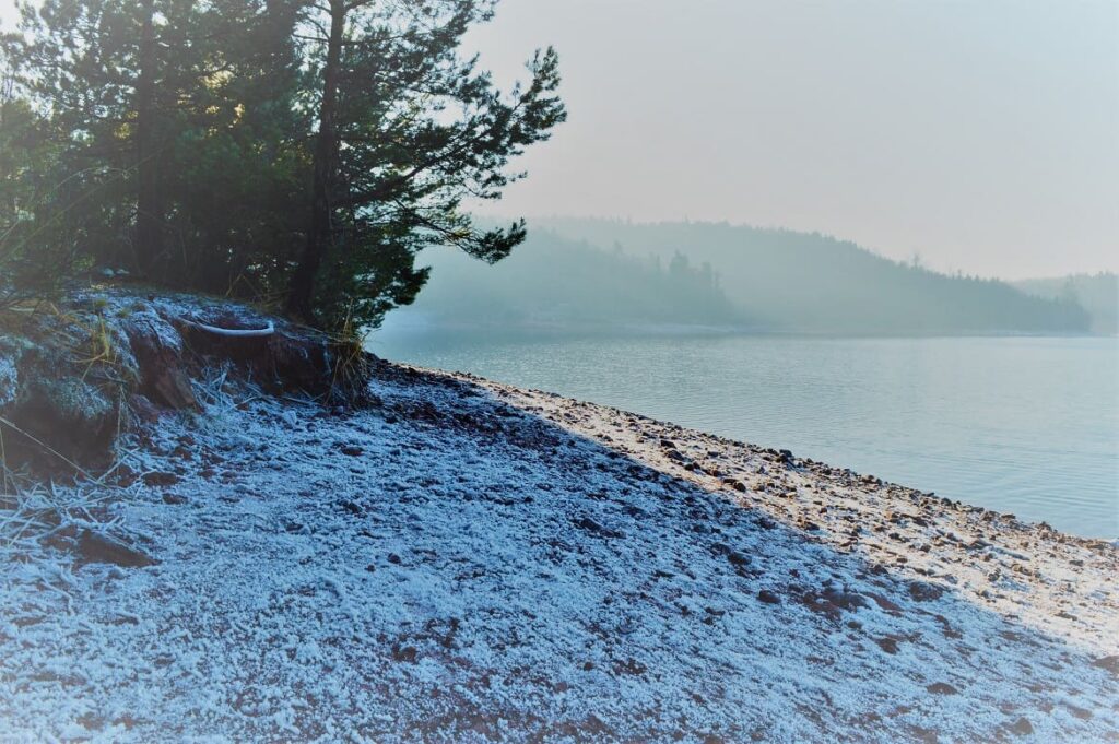 Lac de Pierre-Percée in de winter