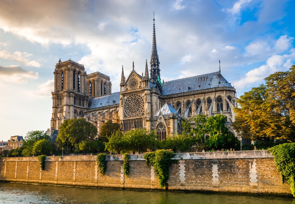 de Notre-Dame van Parijs voor de grote brand op 15 april 2019