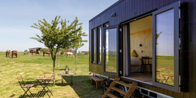 Tiny house in Annouville Villemesnil 1, bijzonder overnachten Noord-Frankrijk