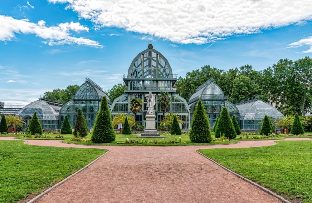 indrukwekkende broeikassen in het Parc de la Tête d'Or in Lyon