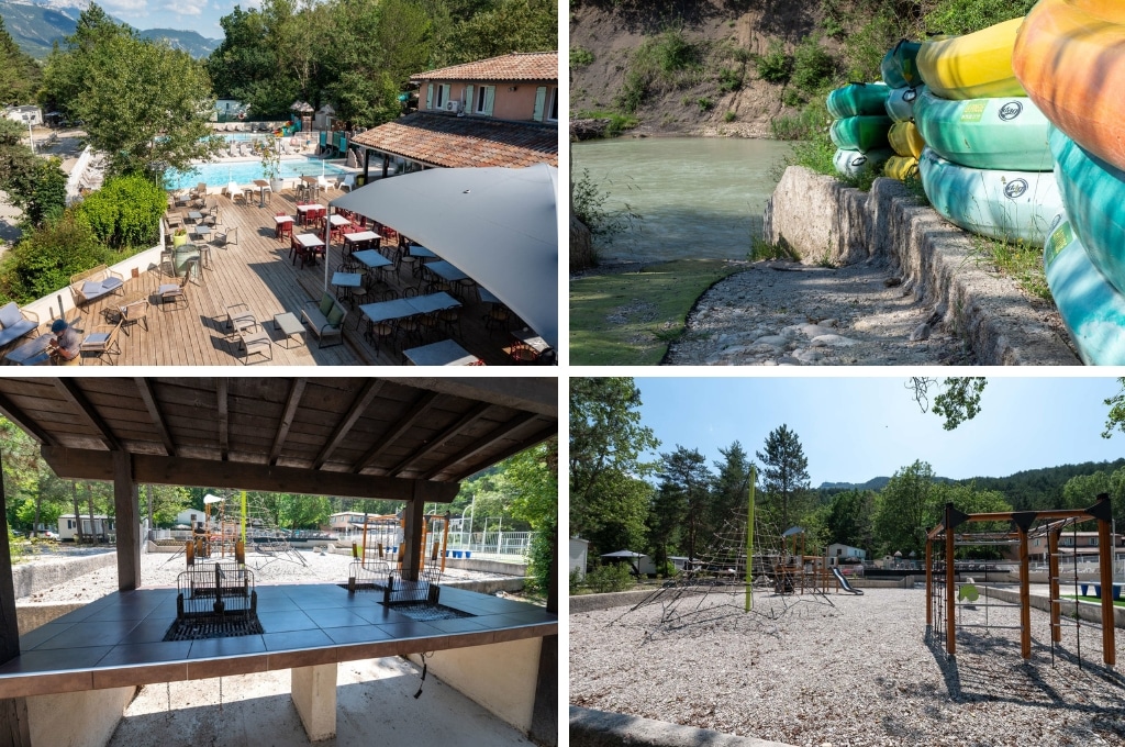 Camping La Pinede die, campings aan een rivier in de Drôme