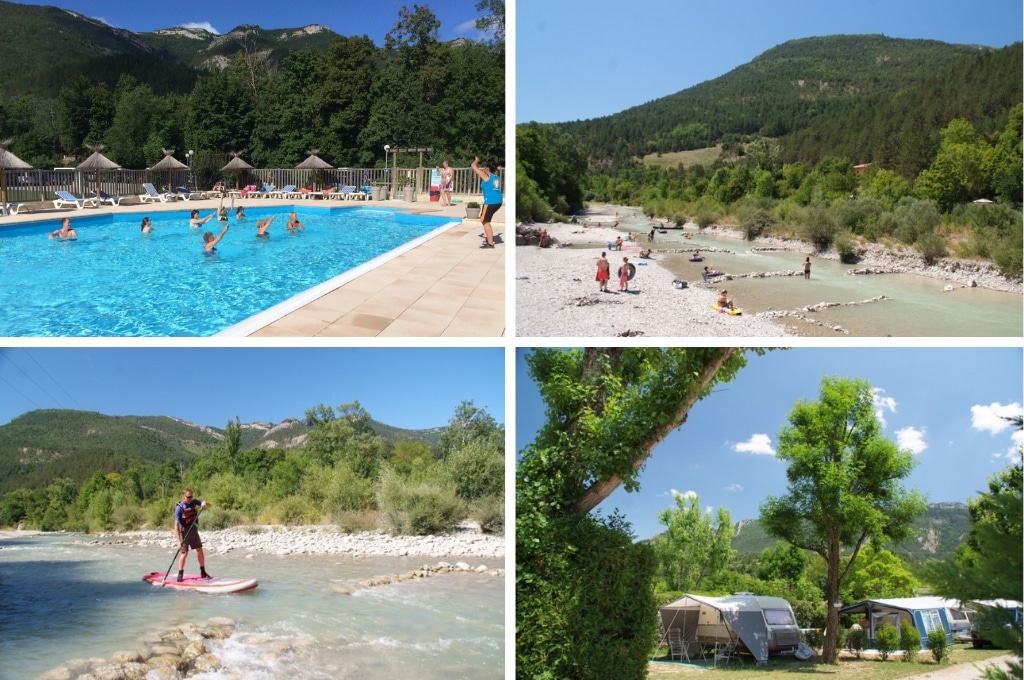 Camping Le Glandasse drome, campings aan een rivier in de Drôme