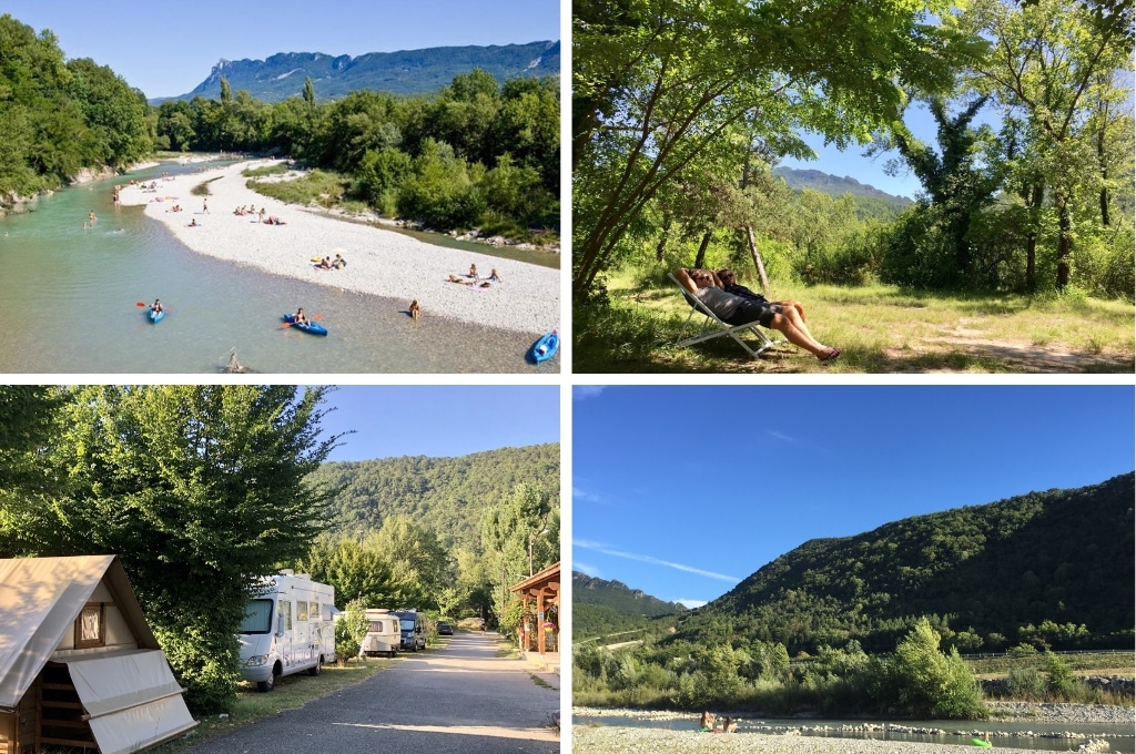 Camping Les Chapelains drome aan rivier, campings aan een rivier in de Drôme