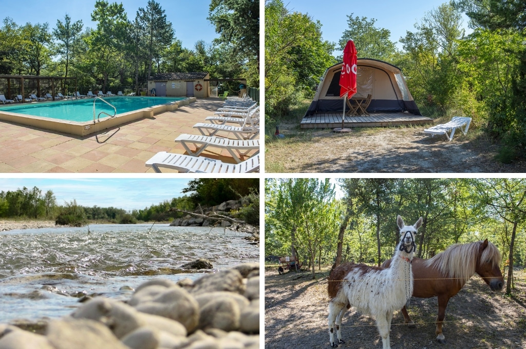 Camping Les Rives de lAygues drome, campings aan een rivier in de Drôme