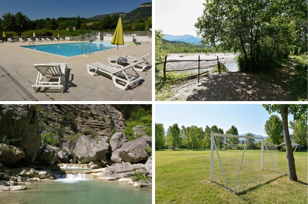 Camping Les Tuilleres drome, campings aan een rivier in de Drôme